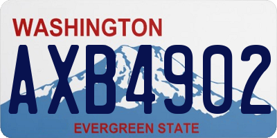 WA license plate AXB4902