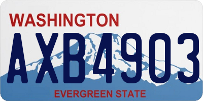 WA license plate AXB4903