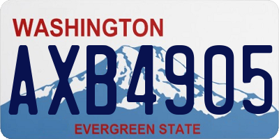 WA license plate AXB4905