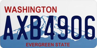 WA license plate AXB4906
