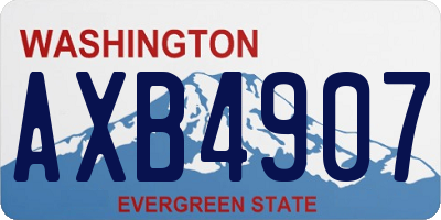 WA license plate AXB4907