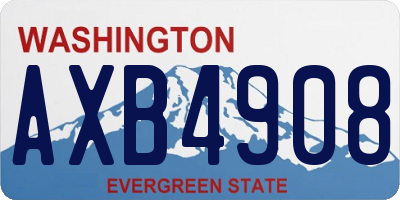 WA license plate AXB4908
