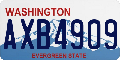 WA license plate AXB4909