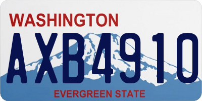 WA license plate AXB4910