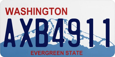 WA license plate AXB4911