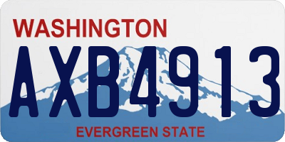 WA license plate AXB4913