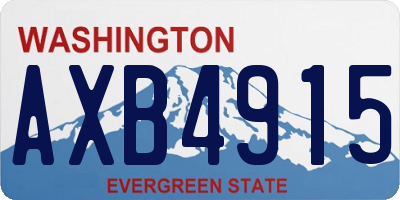 WA license plate AXB4915