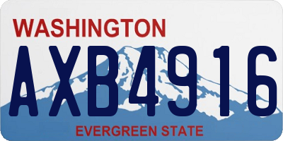 WA license plate AXB4916