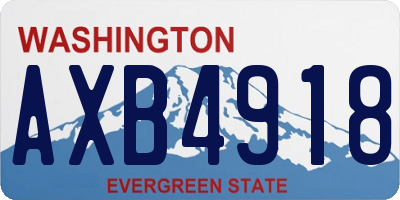 WA license plate AXB4918