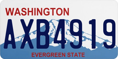 WA license plate AXB4919