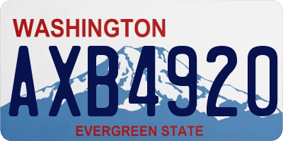 WA license plate AXB4920