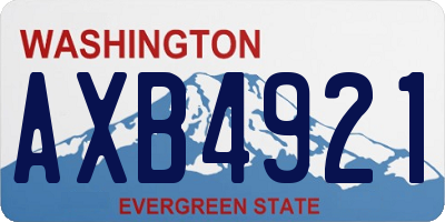 WA license plate AXB4921