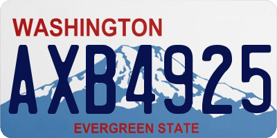 WA license plate AXB4925