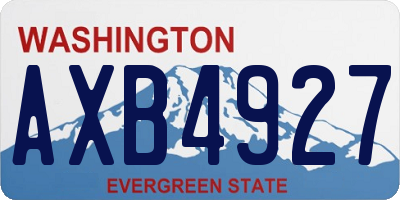 WA license plate AXB4927