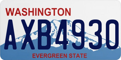 WA license plate AXB4930
