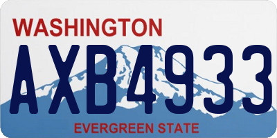 WA license plate AXB4933