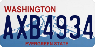 WA license plate AXB4934