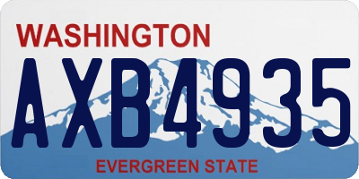 WA license plate AXB4935