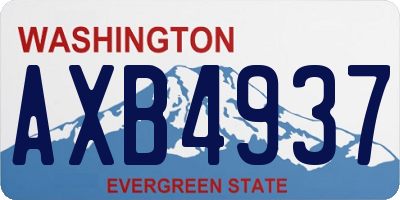 WA license plate AXB4937
