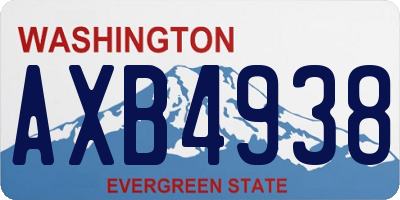 WA license plate AXB4938
