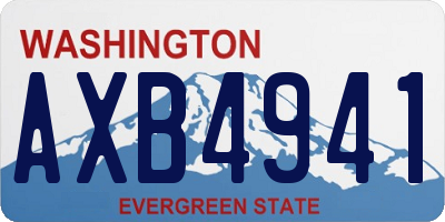 WA license plate AXB4941