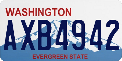 WA license plate AXB4942