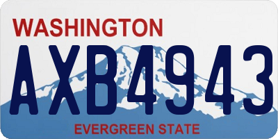 WA license plate AXB4943