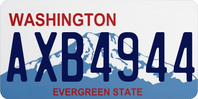 WA license plate AXB4944