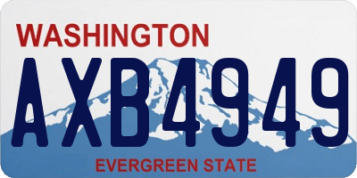 WA license plate AXB4949