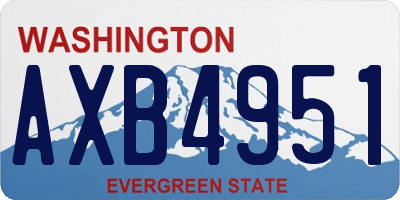 WA license plate AXB4951