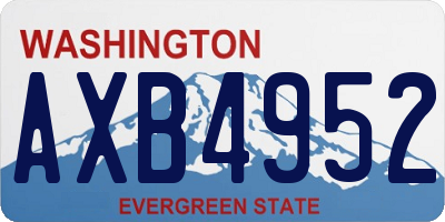 WA license plate AXB4952