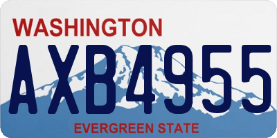 WA license plate AXB4955