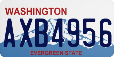 WA license plate AXB4956