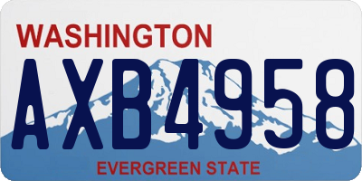 WA license plate AXB4958