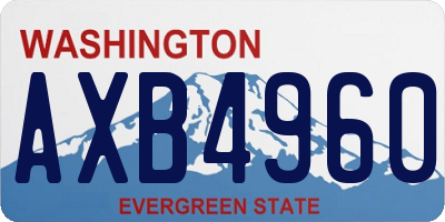WA license plate AXB4960