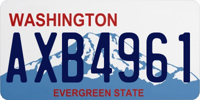 WA license plate AXB4961
