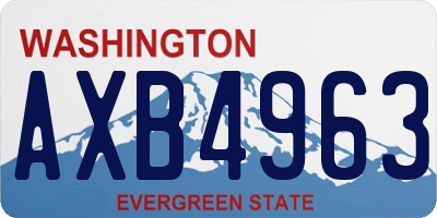WA license plate AXB4963