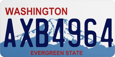 WA license plate AXB4964