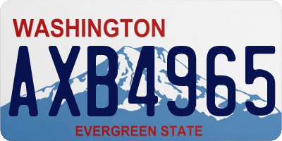 WA license plate AXB4965