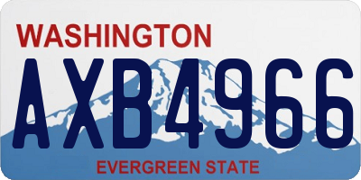 WA license plate AXB4966