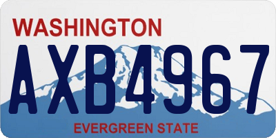 WA license plate AXB4967