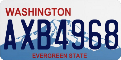 WA license plate AXB4968