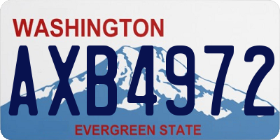 WA license plate AXB4972