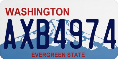 WA license plate AXB4974
