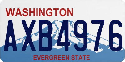 WA license plate AXB4976