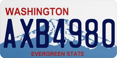 WA license plate AXB4980