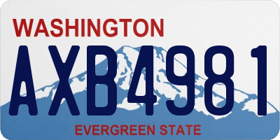 WA license plate AXB4981