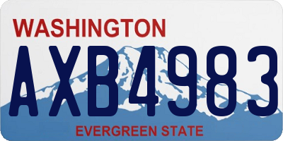 WA license plate AXB4983