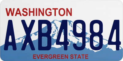 WA license plate AXB4984