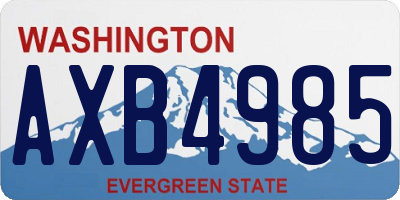 WA license plate AXB4985
